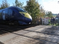 Waiting to cross the tracks!! Walking w/end Oct 2018.