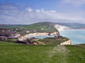 View of Freshwater Bay from Tennyson Down with the HF house prominent in the centre