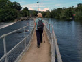 07/09/22. Walking over Hambleden weir.