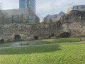 22/01/23. Lunch in the Abbey ruins with 'The Blade' behind. Caversham byways walk.