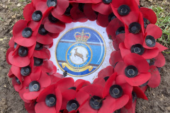 A wreath to the men killed.