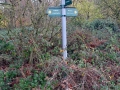 23 November 2019. Footpath sign in the woods nr Woodcote,